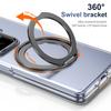 KEYSION Вращающийся на 360° магнитный чехол-подставка с кольцом для HONOR Magic Vs3, прозрачный жесткий чехол для ПК-телефона со стеклянным защитным экраном