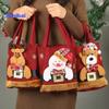 Рождественский подарок Сумочка Портативная ручка Мультфильм 3D Санта-Снеговик Лось Медведь Прочная ткань Многоразовая продуктовая конфета Вечеринка Подарочная сумка