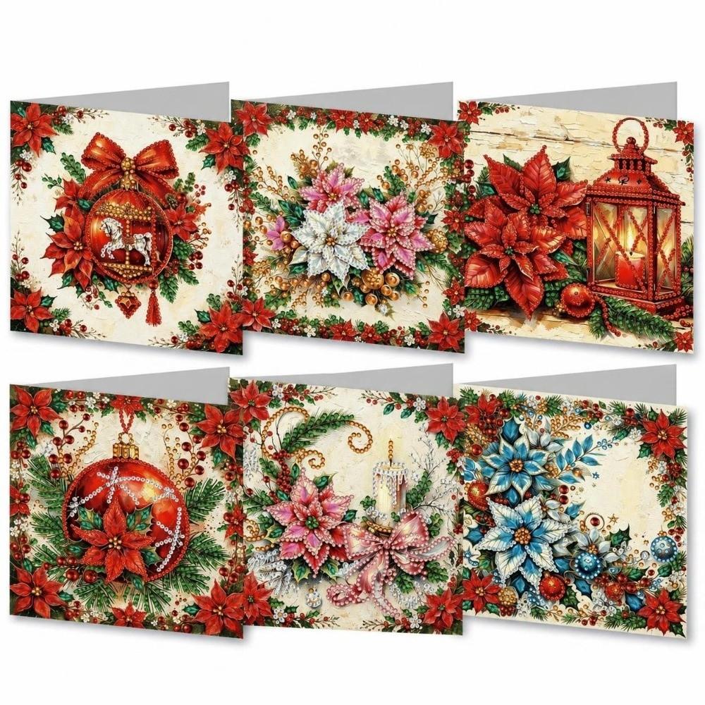 6Pcs/Set Unique Design Painting Greeting Cards Christmas DIY Greeting Cards Birthday