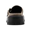 Mules Half Shoes For Men Large Size 38-46 Suede Leather Backless Casual Shoes Loafers Slippers Platform Open-back Slides Sandals