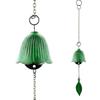 Japanese Bless Wind Chime Cast Iron Outdoor Small Wind Chime Retro Garden Hanging Wind Bell for Good Luck Patio Balcony Decoration