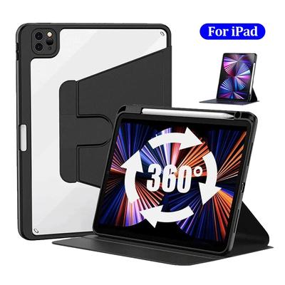 Вращающийся кожаный чехол для iPad Air 5 4 10,9 Pro 10,5 11 12,9 Mini 6 для iPad 9,7 10,2 7/8/9, силиконовый чехол 10-го поколения с держателем для карандашей