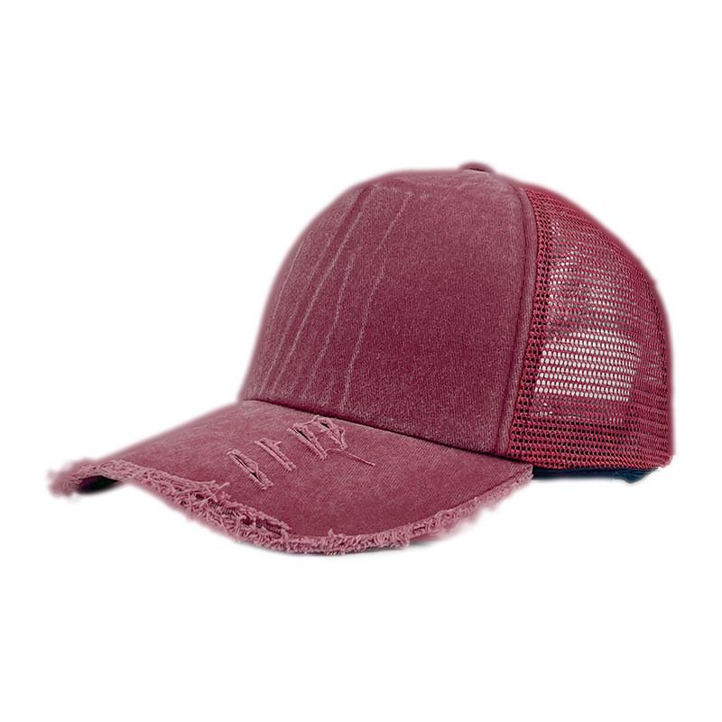 Джинсовая рваная модная бейсболка с дышащим дизайном для повседневного использования