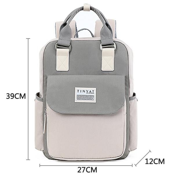 TINYAT Candy Women Canvas Backpack Waterproof Feminina Laptop Backpack 15 Pink Patchwork School Backpacks Bags for Teenage Girls