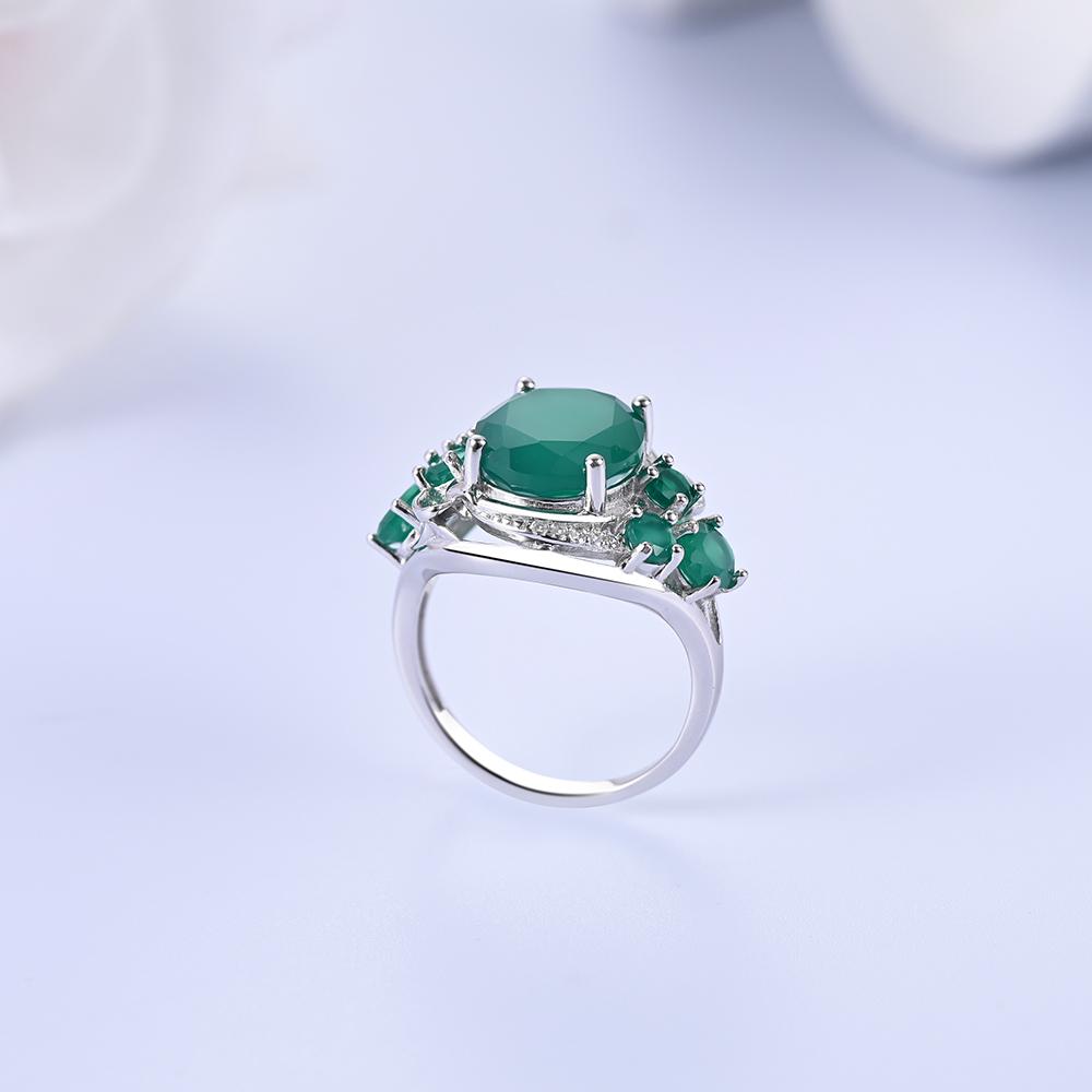 Уникальные роскошные кольца из натурального зеленого агата, серьги, кулон, ожерелье, комплект модных женских ювелирных украшений, подарок на годовщину, банкет