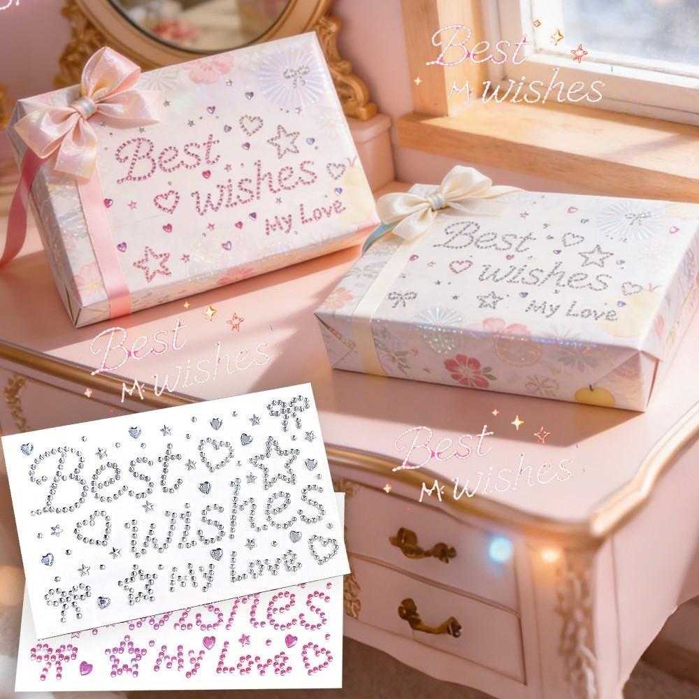 Heart And Star Pattern Message Stickers Letter Crystal Letter Stickers Birthday Party