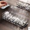 The Transparent Plastic Data Cable Storage Box Household Cable MobilePhone Charger Charging Cable Finishing Box Divided Grid Box