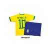 Желтый комплект детского джерси Neymar Brazil 10 World Cup из трех предметов (джерси, шорты и носки)