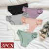 3Pcs/set Women Cotton Panties Low-Rise Underwear Patchwork Lace Briefs Female Soft Underpants Sexy Lingerie S-XL