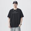 New Summer Japanese Style Letter Front Chest Print 190g Loose Round Neck T-shirt