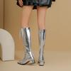 Krazing Pot Microfiber Autumn Winter Shoes Fashion Boots Round Toe Keep Warm Cross-tied Med Heels Thigh High Boots