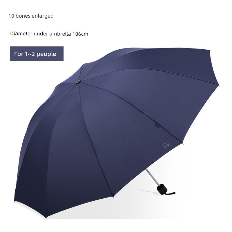Paradise Umbrella Plaid Umbrella 10-Rib Extra Large Umbrella 70% off Fold Extra Large Double Umbrella Reinforced Black Coating Sun and Rain Umbrella