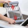 Kitchen Sink Drain Rack Stainless Steel Extendable Dish Drying Rack Drain Basket Fruit Vegetable Washing Drainer Storage Rack