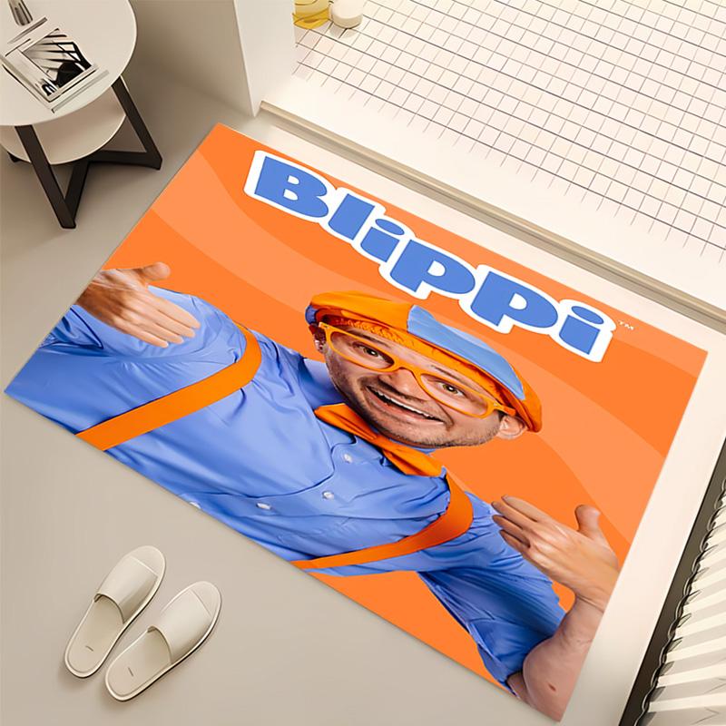 1pc Blippi Print Area Rug - Soft, Washable Non-Slip Indoor Mat, Living Room, Home Office Decorative Rug,Office Decorative