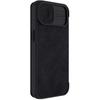 Чехол Nillkin Qin Leather для iPhone 14 Plus - черный флип-чехол с защитой камеры