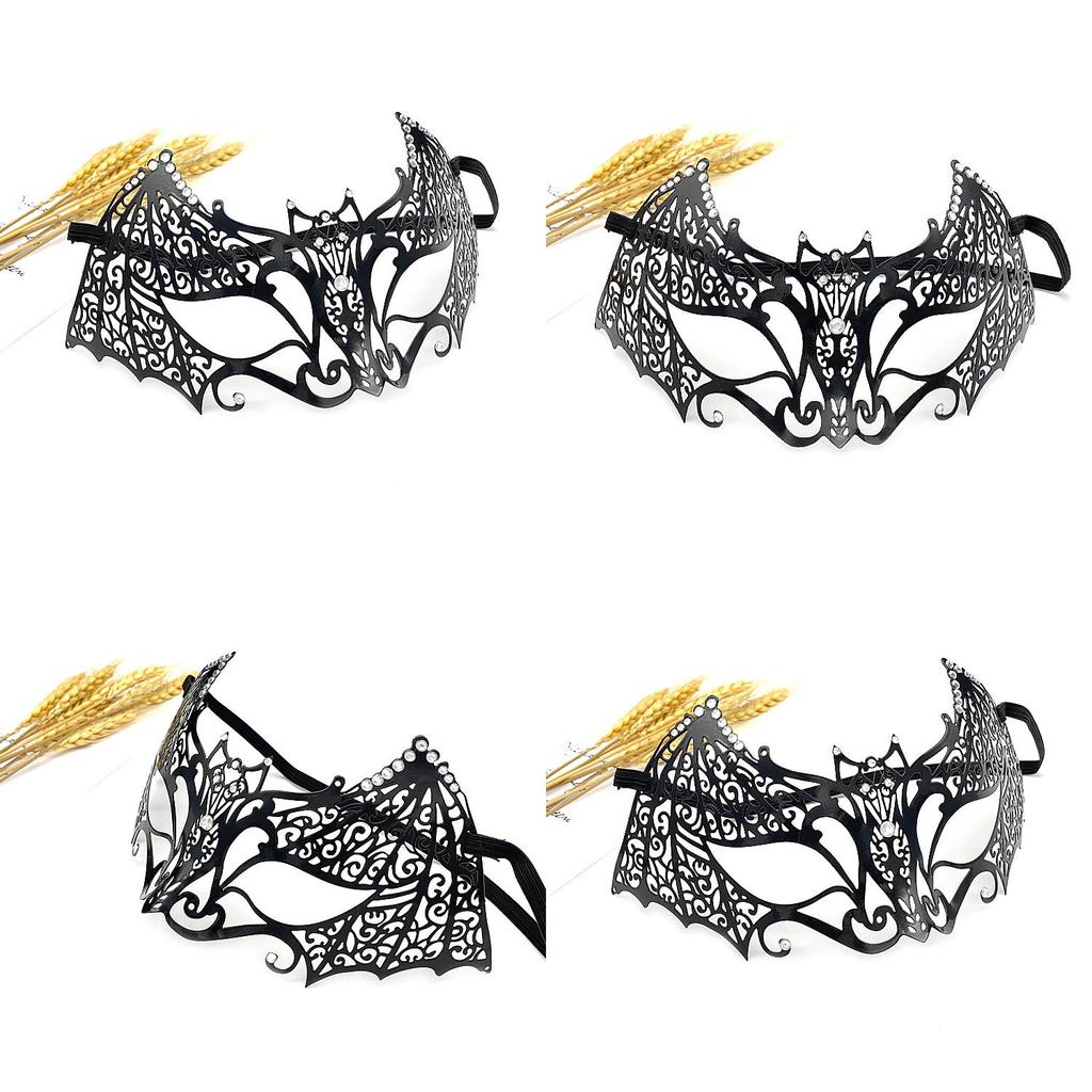 Elegant Black Metal Mask For Cosplay And Party Events With Sexy Halfface Design