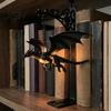 European Style Vintage Ornament Fantasy Dragon Bookshelf Lamp, Retro Flying Light, Iron Hanging Light Creative Bookend for Library Reading