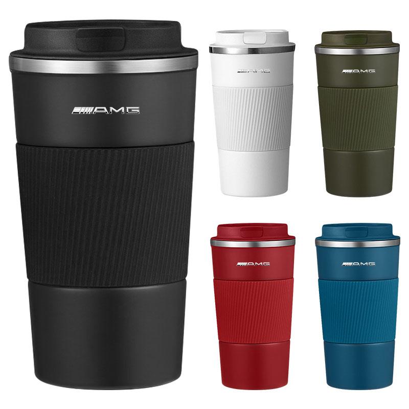 500ML Stainless Steel Coffee Thermos Bottle Thermal Mug Leakproof For Mercedes Benz AMG W205 W204 W203 W211 GLC GLE CLA W212 W213 W201 W210 W124