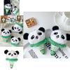 Adorable Mini Panda Plush Toy Keychain Soft Cotton Cute Animal Doll White Green