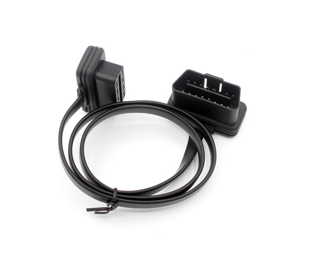 LoongGate OBD-II OBD2 Extension Cable Ultra Thin - for Code Scanner USB ECU Reader - 0.6m