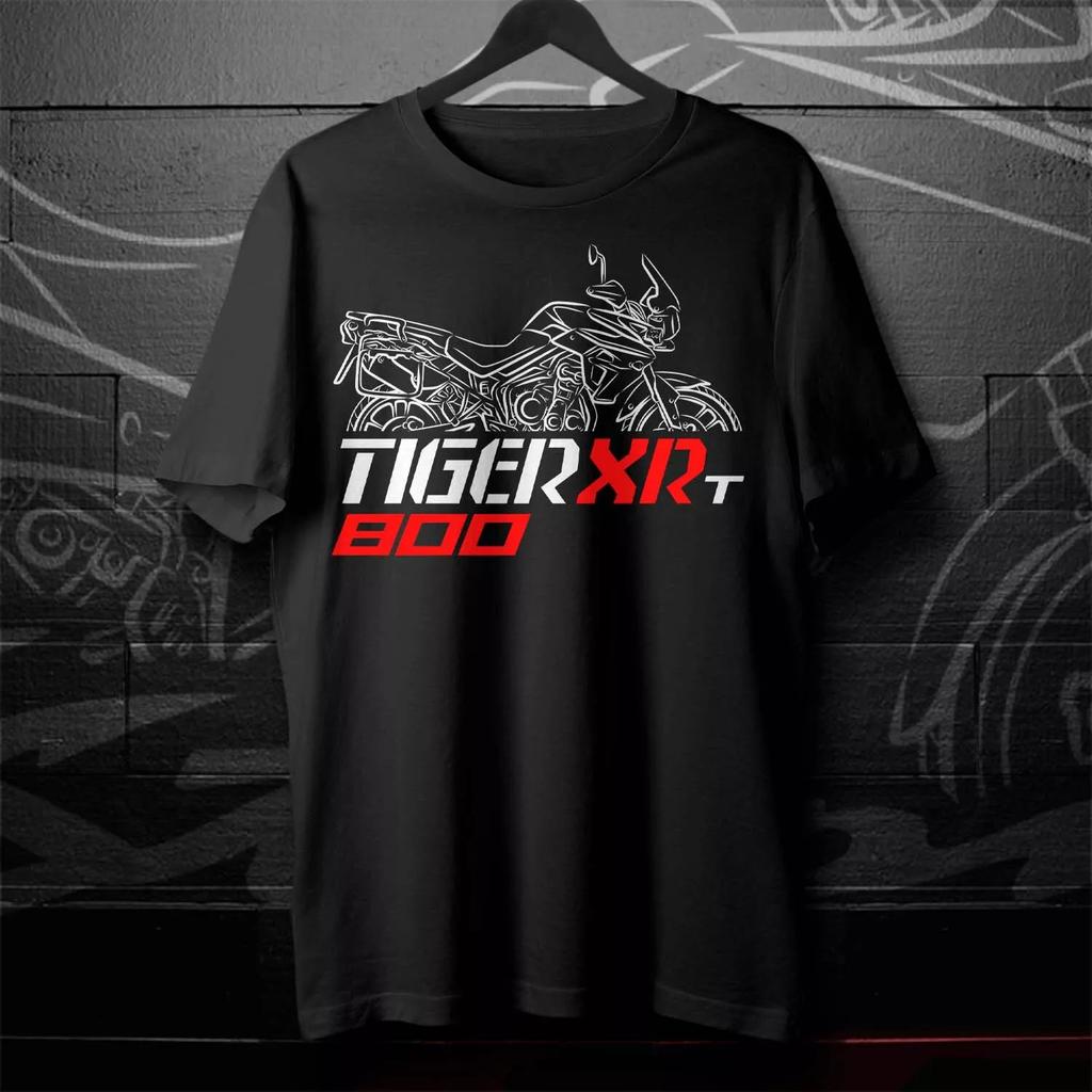 2025 Лето Хлопок Круглый вырез Короткие рукава для мужчин и женщин Triumph Tiger 800 Футболка для мотоцикла