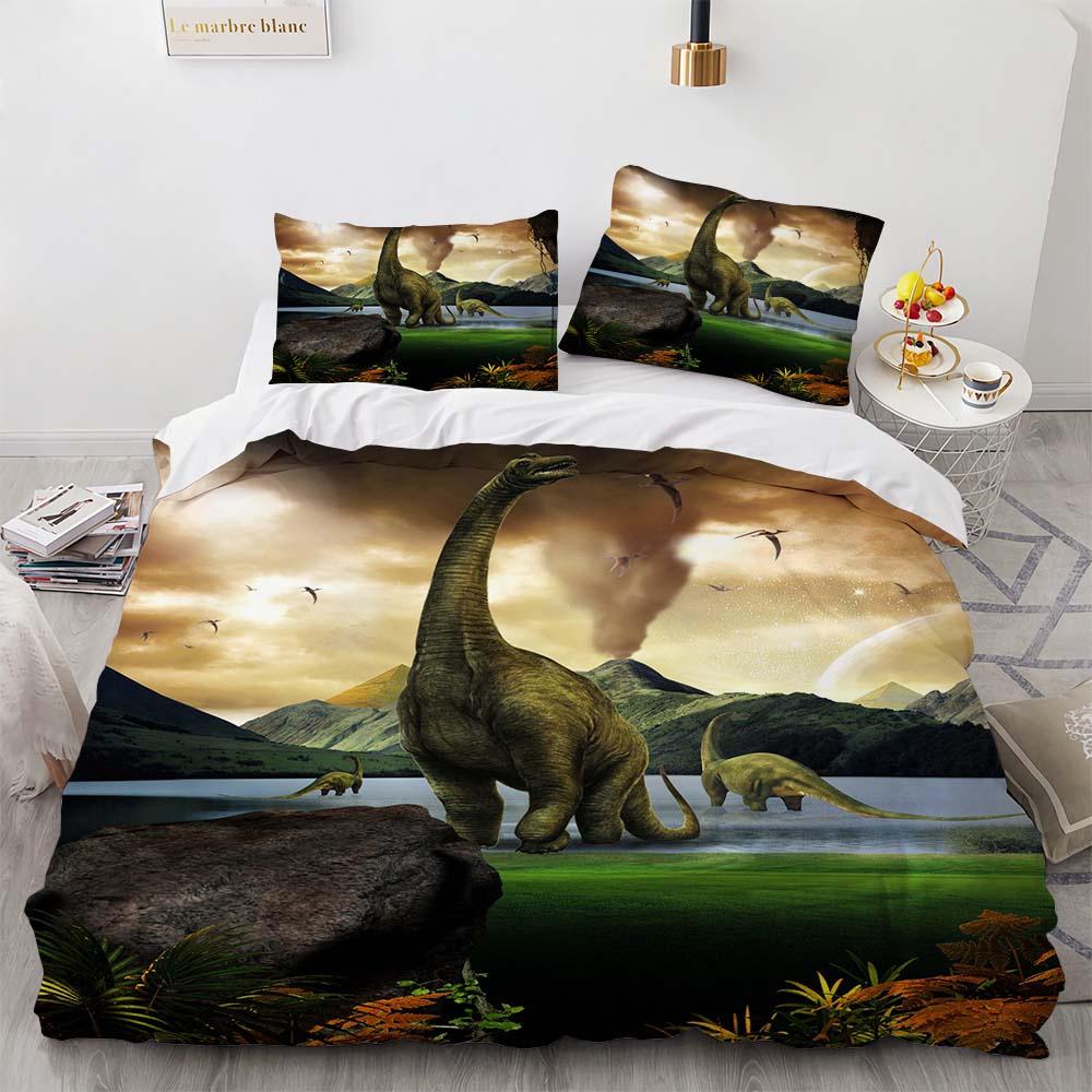 3D Dinosaur Bedding Sets Jurassic World Polyester Duvet Cover Sets Unique Dinosaur Bedding For Kids Adults Full King Twin Size