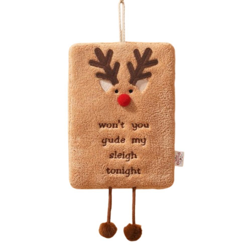 Coral Velvet Christmas Hand Towel Cartoon Children's Handkerchief Bathroom Kitchen Cleaning