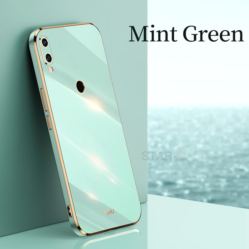 Plating Square Ring Holder Phone Case On For Xiaomi Redmi Note 7 Pro Xiomi Note7 7pro Luxury Bumper Soft Silicone Stand Cover