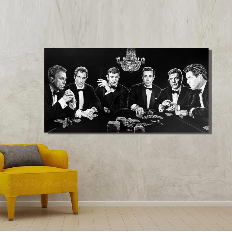 Классический постер с фильмом «Казино», холст, картина, черно-белый холст, настенные художественные постеры, принты для гостиной, домашний декор, фотографии