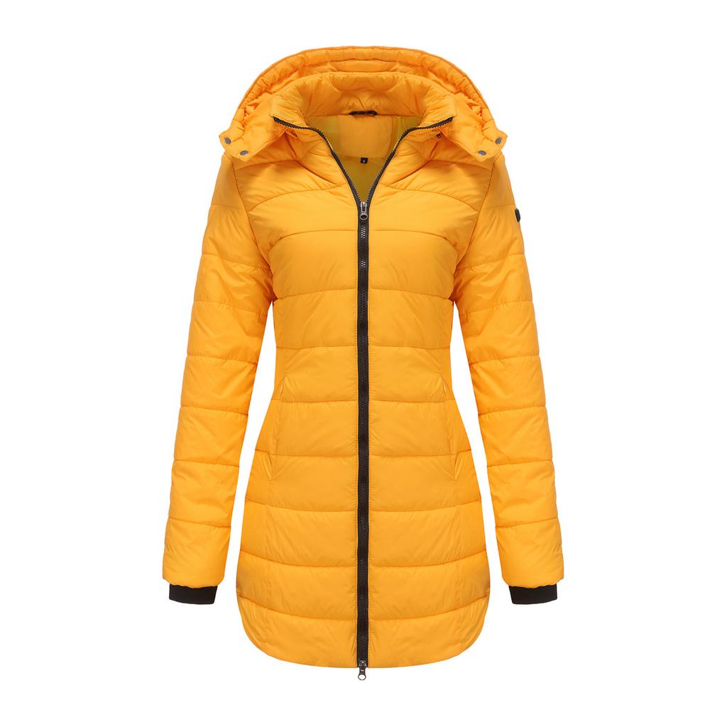Women's Waterproof Cotton Loose Jacket, Autumn Winter Long Sleeve Parka Warm Cotton Coat, Detachable Hood, Multiple Colors Available