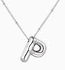 LT-12056 Stainless Steel 18K Gold Balloon Letter Necklace Silver Bubbles 26 English Alphabet Pendants Jewelry