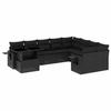 VidaXL Salon de jardin 10 pcs avec coussins noir résine tressée 3268135