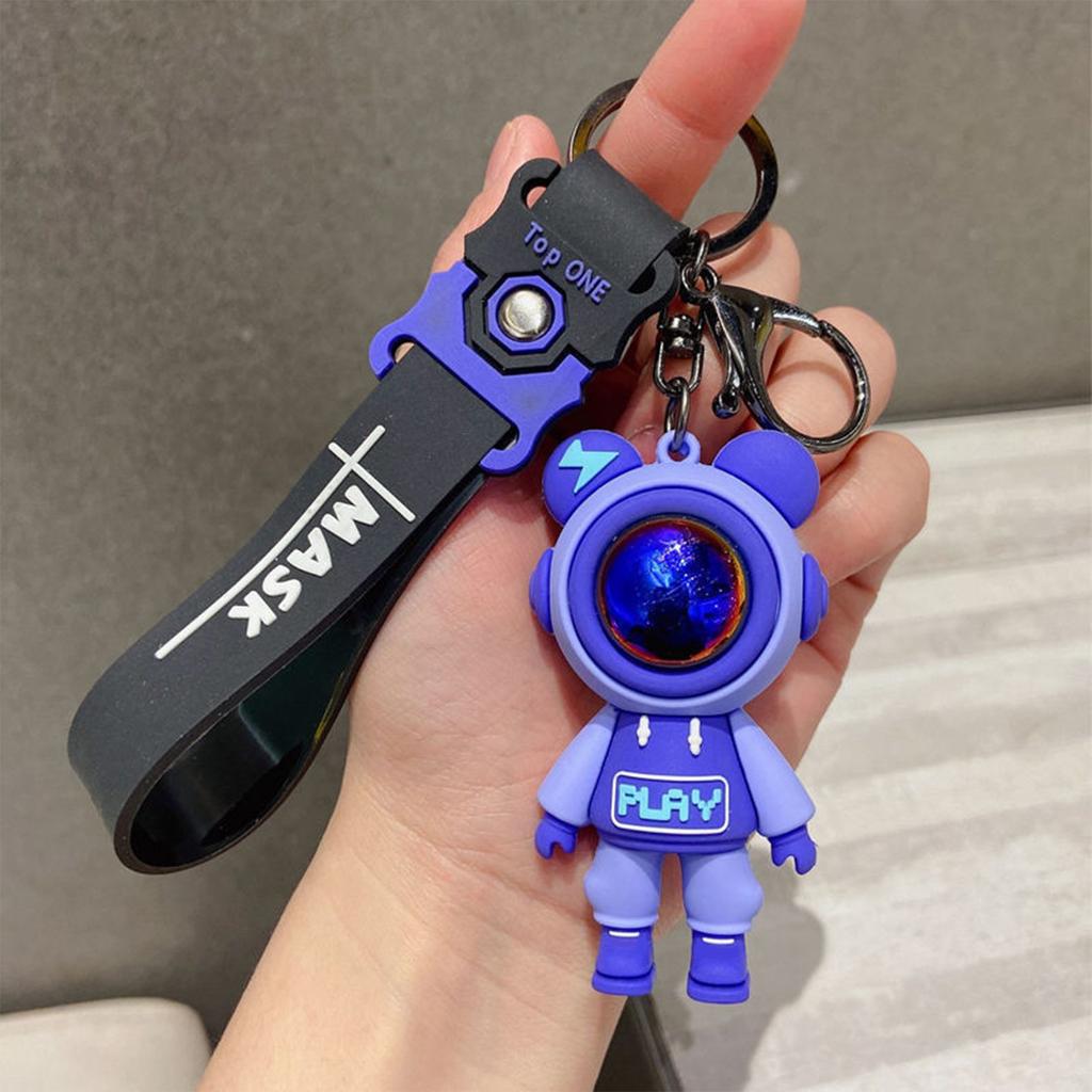 Брелок в виде мультяшного медведя-молнии, милый кукольный медведь-астронавт, сумка-подвеска