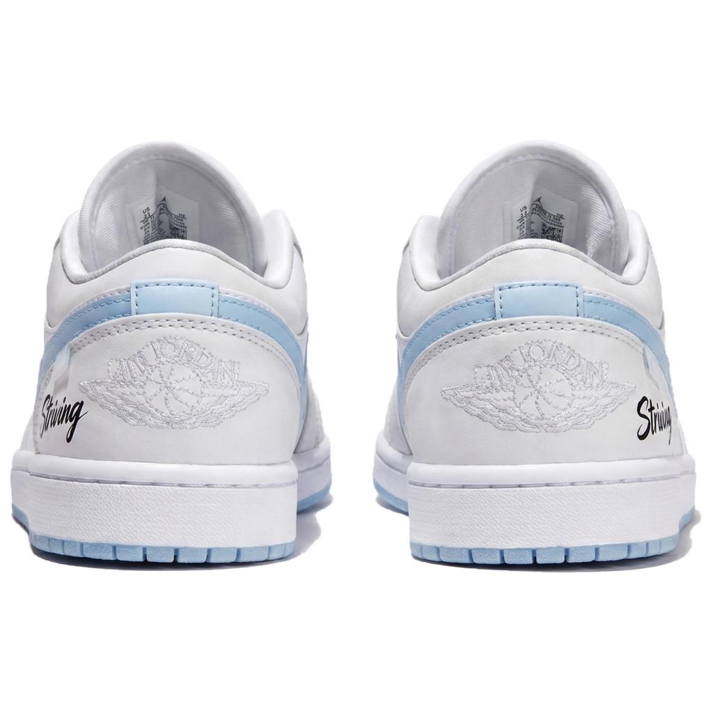 Jordan Air Jordan 1 Cloud Top Ice Blue Cushioning Abrasion Resistant Low top Vintage Basketball Shoes Women's Gray DC0774-105(Team1190-)