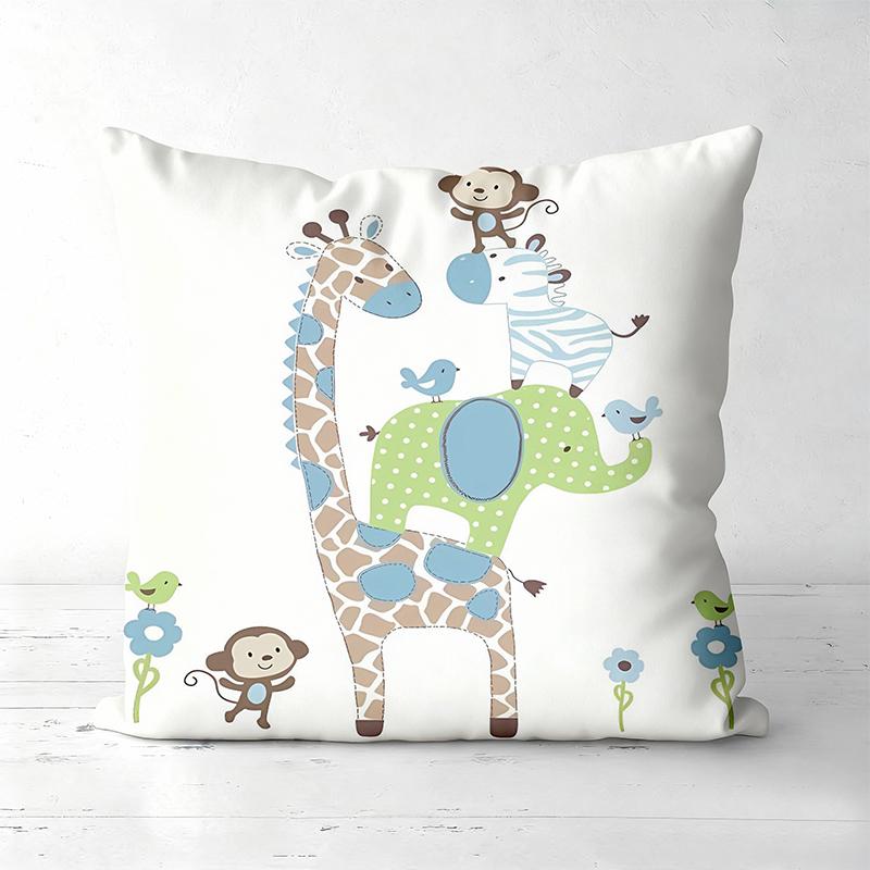 Cute Animal Print Throw Pillows For Home Decor Polyester pillowcase, sofa decorative cushion cov Headboard Pillow