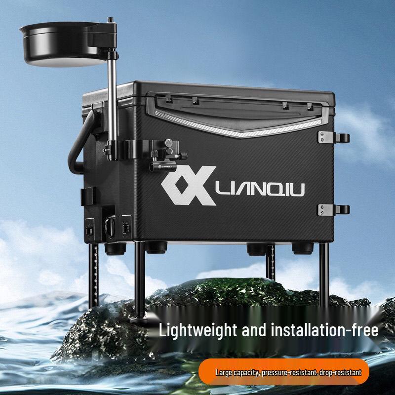 Многофункциональный рыболовный ящик Черный Воин 2025: Ультралегкий, 29 л, Тайваньский стиль, С полным набором удилищ, Для сидения