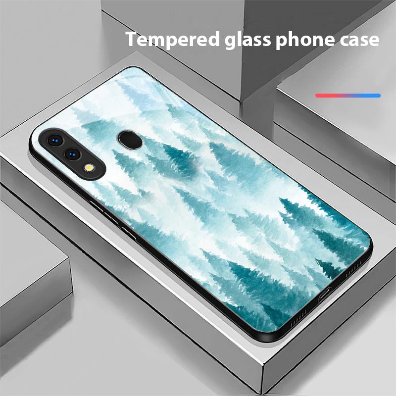 Керамический чехол для телефона Samsung Galaxy A50 A52 A52s A53 A54 A55 A56 A51 A80 A70 A71 A35 A34 A30 A26 A25 A22 с рисунком в стиле китайской живописи тушью