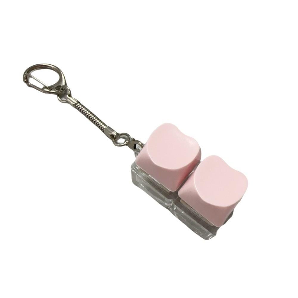 Cartoon Shape Fidget Keychain 2 Keys Decompression Toy Relaxing Finger Keyboard Adult