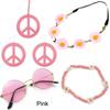 60's 70s Style Hippie Costume Accessories Set Necklace Earrings  for Groovy Party Girls