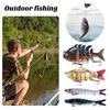 6Pcs Artificial Lures with Treble Hook Realistic Looking Bright Color Multi Jointed Swimbait Hard Lures Fishing Tackle