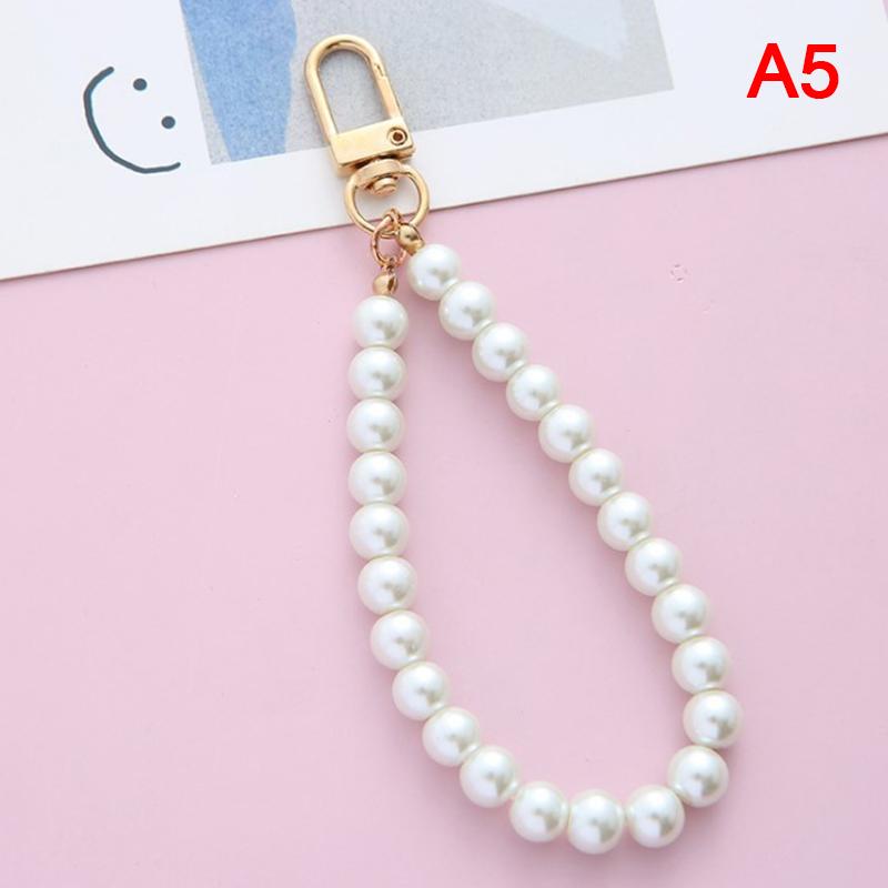 Винтажная корейская мода жемчужный брелок для женщин и девочек золотая металлическая цепочка