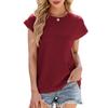 Women's Spring and Summer New Solid Color Round Neck Loose Short-sleeved T-shirt Top