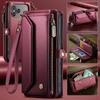 Long Lanyard Flip Leather Phone Case for iPhone 17 Pro Max Air 16E 16 Plus 15 14 13 12 11 X XS XR SE 2022 8 Zipper Wallet Multi Card Slot Holder Cover