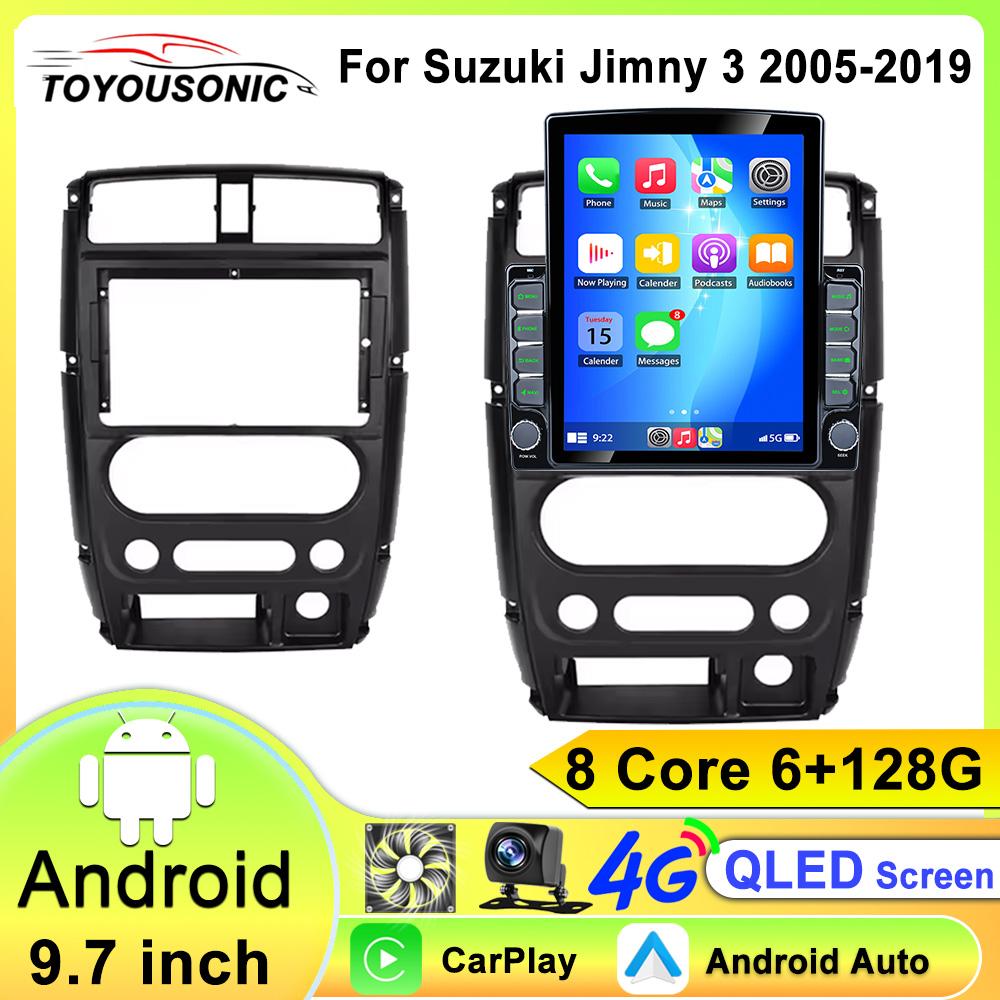 Android 13 Автомобиль для Suzuki Jimny 3 2005-2019 Carplay Авто Радио Стерео Мультимедийный Плеер GPS Навигация DVD НЕТ 2DIN WIFI BT