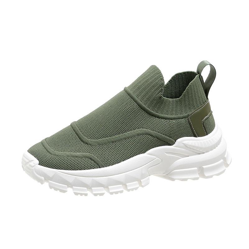 2025 весна и лето новые дышащие плетеные туфли для папы однопедальные ленивые носки женские повседневные спортивные кроссовки для бега
