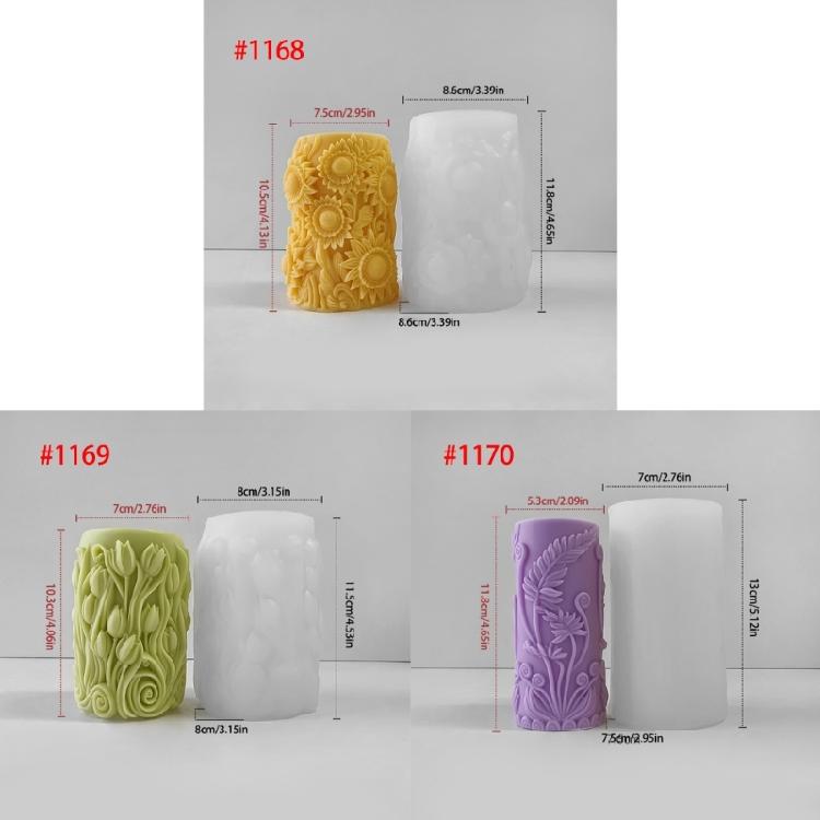 Flexible Flower Embellishments Mold Portable Floral Pillar Silicone Mould Professional Mold for Crafting Candle Soap