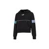 Minimalist Letter Logo Printed Sports Casual Pullover Power Color Block Round Neck Drop Shoulder T-Shirt Women T-Shirt Black 673638-91