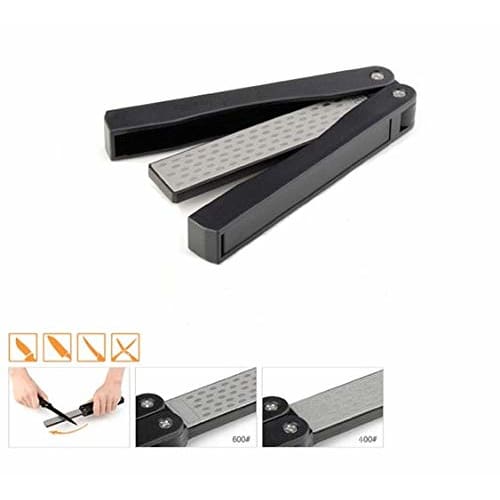 ShopXJ Folding Diamond Knife Sharpener, Sharpening Stone, Whetstone for Sharpening Knives and Cutters, Compact, Slim, and Portable for Home and Kitche