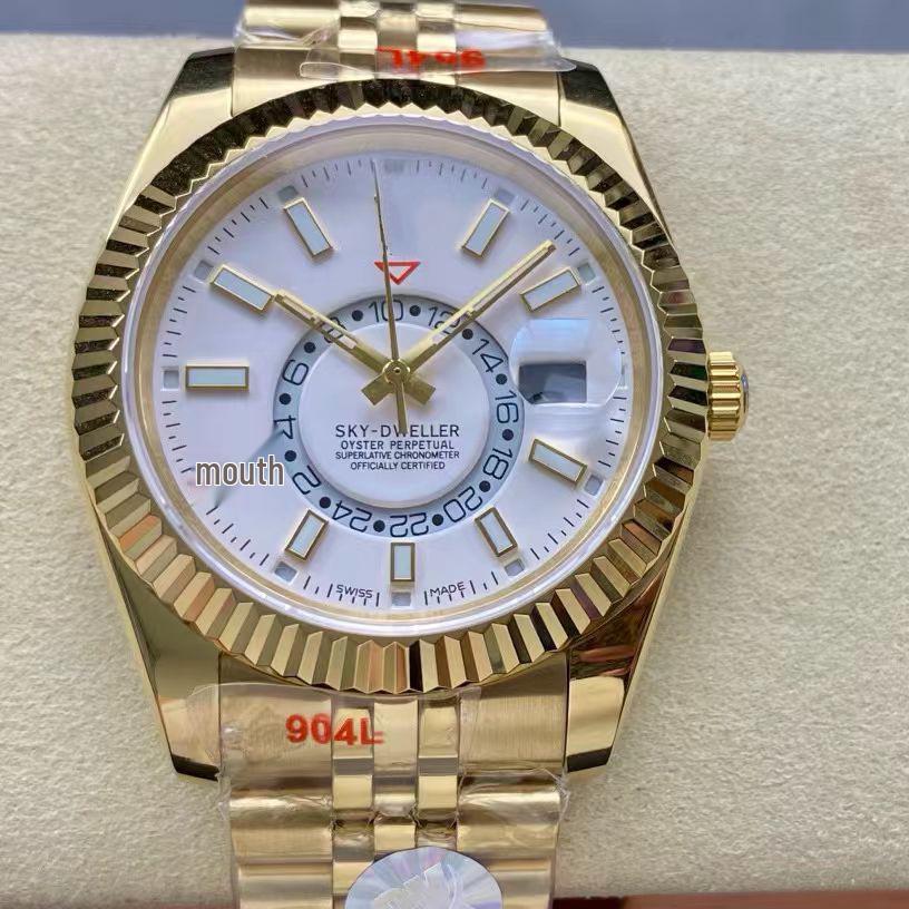 Мужские классические автоматические часы Laojia Tianxingzhe с двумя часовыми поясами и пятизвеньевым браслетом