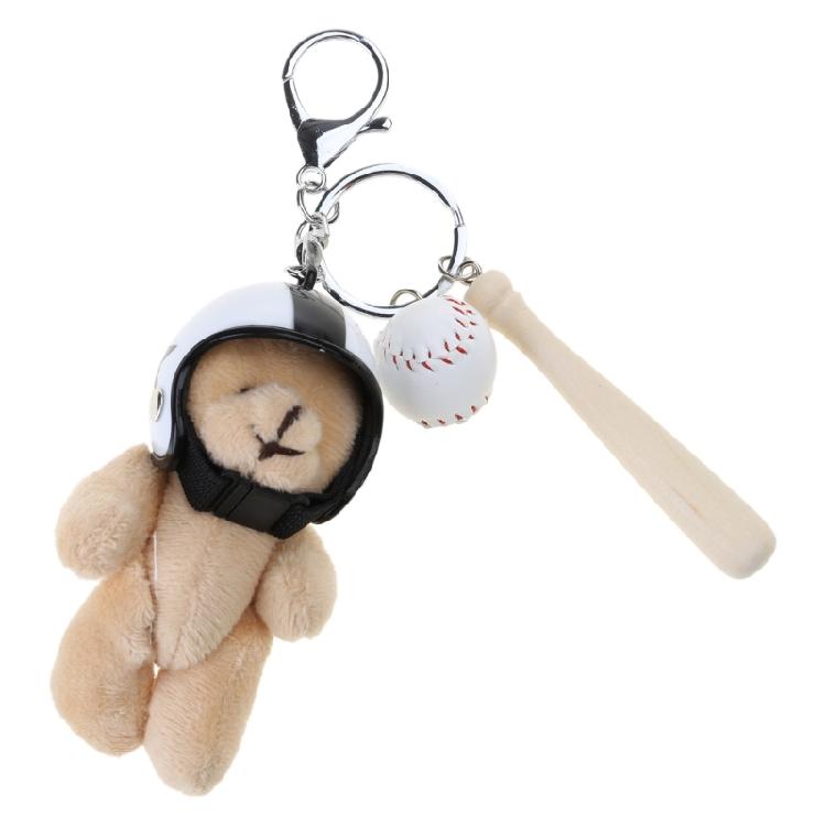 Креативный плюшевый медведь в шлемах брелок игрушка-животное брелок модный кулон для сумки подвеска-шарм для кошелька